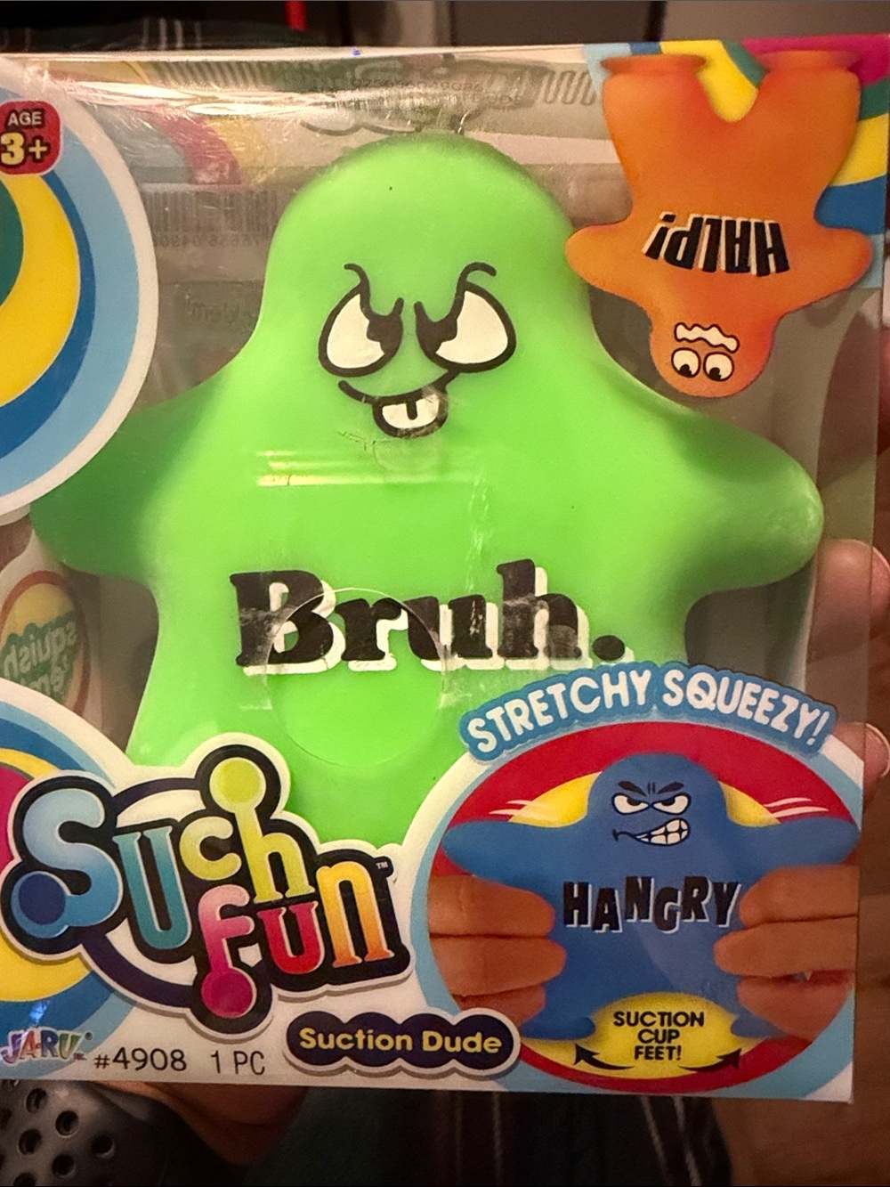 Ja-Ru stretchy squeezy Bruh man suction dude